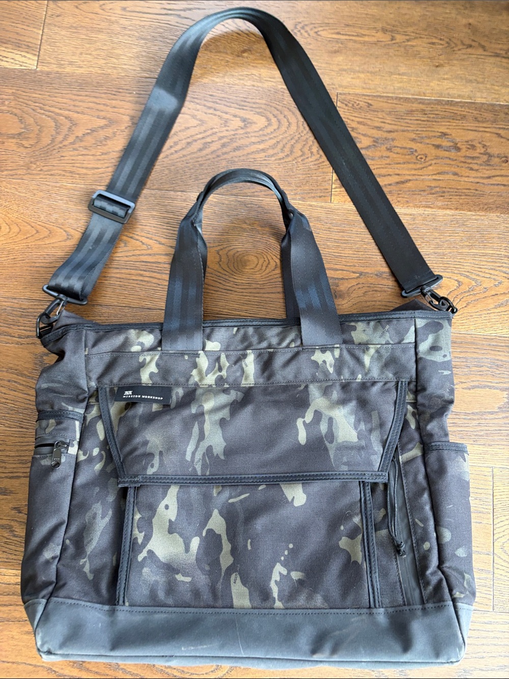 Mission Workshop Drift Laptop Tote Black Camo Men's Tactical Bag 28L